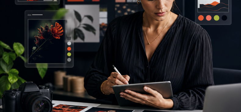 Creative strategist developing a cohesive brand and content system